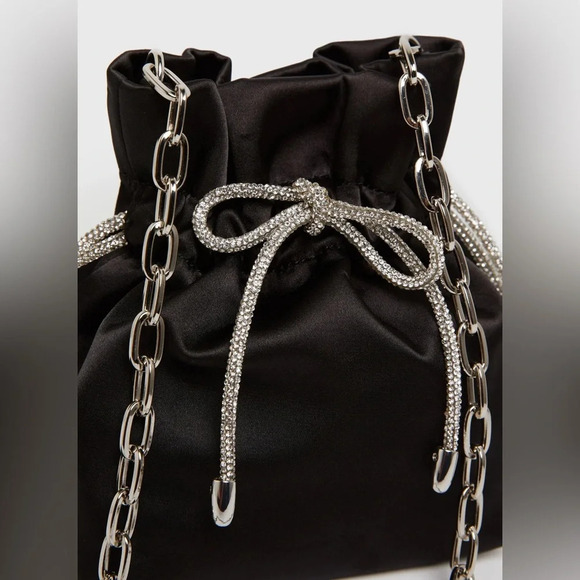 Crystal Bow Satin Bag - Picture 2 of 4